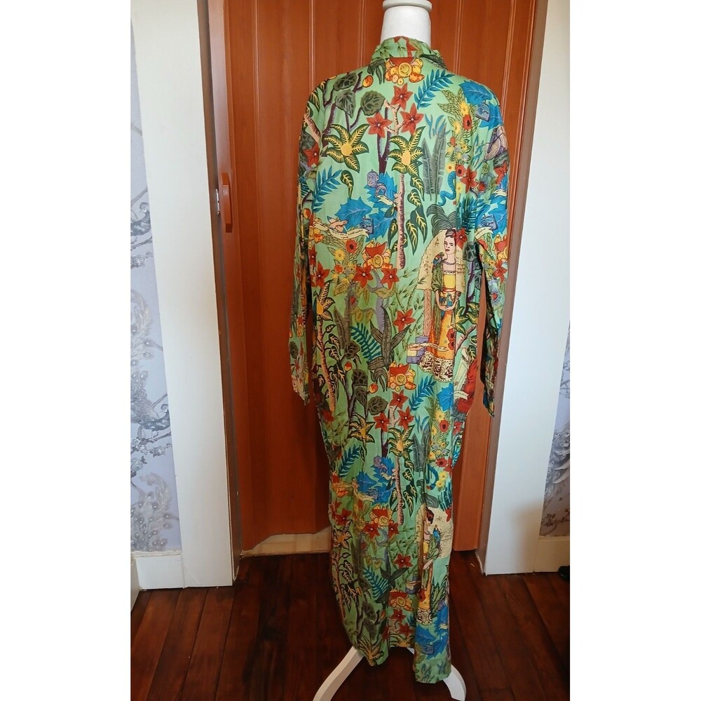 Craftluxe Kimono Robe Frida Kahlo Tropical Print 100% Cotton NWOT - Picture 3 of 16
